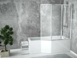 Bad Land Badewanne Eckwanne INTEGRA 170x75 Rechts Mit AcrylSchürze Ablauf Füße