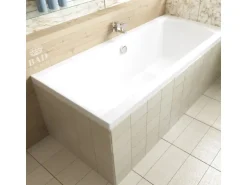 Bad Land Badewanne Rechteck INES 160x75 Mit Wannenträger Ablauf Füße