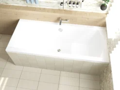 Bad Land Badewanne Rechteck INES 160x75 Mit Wannenträger Ablauf Füße