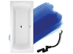 Bad Land Badewanne Rechteck INES 160x75 Ablauf Füße