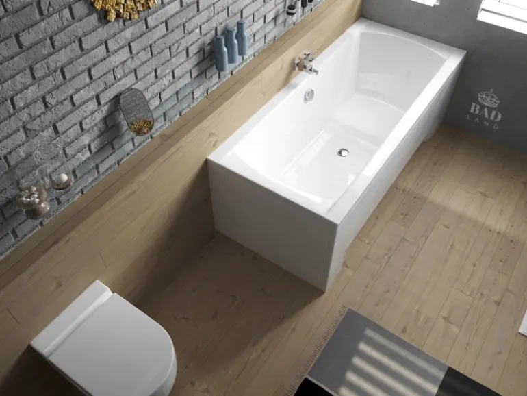 Bad Land Badewanne Rechteck INES 160x75 Ablauf Füße
