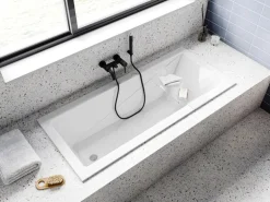 Bad Land Badewanne Rechteck MODERN SLIM 170x70 Ablauf Füße