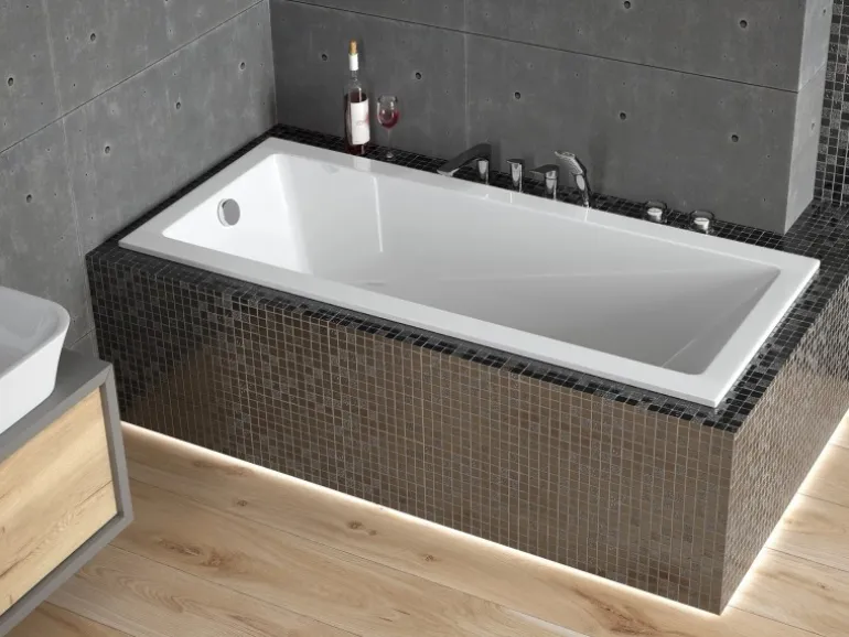 Bad Land Badewanne Rechteck MODERN SLIM 170x70 Ablauf Füße