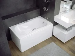 Bad Land Badewanne Rechteck ARIA REHAB 120x70 Mit AcrylSchürze Und Handgriffen Ablauf Füße