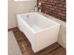 Bad Land Badewanne Rechteck CAPRI 120x70 Mit AcrylSchürze Ablauf Füße