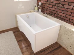 Bad Land Badewanne Rechteck CAPRI 120x70 Mit AcrylSchürze Ablauf Füße