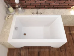 Bad Land Badewanne Rechteck CAPRI 120x70 Mit AcrylSchürze Ablauf Füße