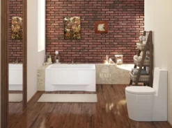 Bad Land Badewanne Rechteck CAPRI 120x70 Mit AcrylSchürze Ablauf Füße