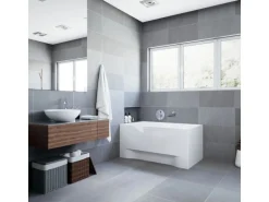 Bad Land Badewanne Rechteck CAPRI 120x70 Mit AcrylSchürze Ablauf Füße