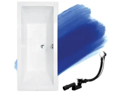 Bad Land Badewanne Rechteck QUADRO SLIM 190x90 Ablauf Füße