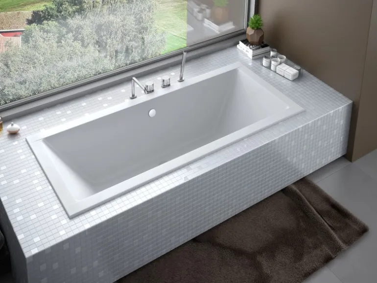 Bad Land Badewanne Rechteck QUADRO SLIM 190x90 Ablauf Füße