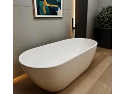 Bad Land Freistehende Badewanne ASGER 170x75 + Ablauf