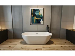 Bad Land Freistehende Badewanne ASGER 170x75 + Ablauf