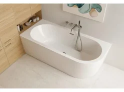 Bad Land Freistehende Badewanne Eckbadewannne ALVA 170x80 Links + Ablauf