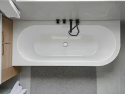 Bad Land Freistehende Badewanne Eckbadewannne ALVA 170x80 Links + Ablauf