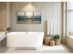 Bad Land Freistehende Badewanne Eckbadewannne ALVA 170x80 Links + Ablauf