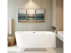 Bad Land Freistehende Eckbadewannne Badewanne ALVA 170x80 Rechts + Ablauf