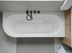 Bad Land Freistehende Eckbadewannne Badewanne ALVA 170x80 Rechts + Ablauf