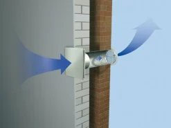 Badventilator System Ø 100 mit Glasabdeckung Weiss Hochglanz