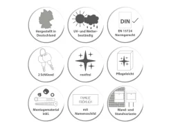 Banjado Briefkasten Weiß 36.2x32.2x10cm Groß / Inkl. Montagematerial & 2 Schlüsseln / Mit Namensschild Motiv Zwergenhausen