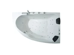 Basera® Indoor Eck-Whirlpool Badewanne Guam Rechts 2 Personen Classic 180 x 130 cm