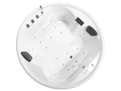 Basera® Indoor Podest-Whirlpool Badewanne XXL Gomera Rund Premium 182 x 182 cm