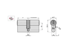 Basi - AS - Profil-Doppelzylinder - 35/55 mm - Verschiedenschließend - Not- und Gefahrenfunktion