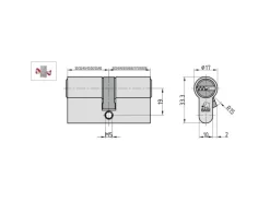 Basi - BM - Profil-Doppelzylinder - 45/45 mm - Verschiedenschließend - Not- und Gefahrenfunktion
