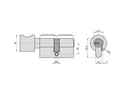 Basi - BM - Profil-Knaufzylinder - K30/60 mm - Verschiedenschließend