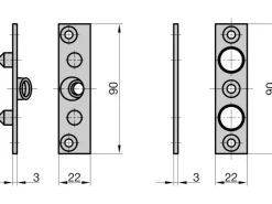 Basi - Bändersicherung - BSA 90 - mit 2 Zapfen - Verzinkt - 90x22 mm - 2ER Set - 9552-0001