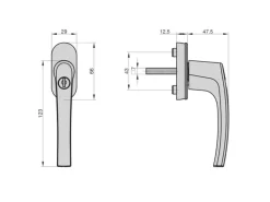 Basi - Fenstergriff - FG 503 - Abschließbar - 2er Set - inkl. 1 Schlüssel je Fenstergriff - Gleichschließend - Silber - 2X7553-0000