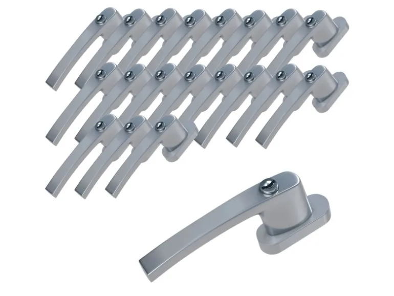 Basi - Fenstergriff - FG 503 - Abschließbar - 20er Set - inkl. 1 Schlüssel je Fenstergriff - Gleichschließend - Silber - 20X7553-0000
