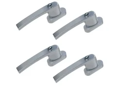 Basi - Fenstergriff - FG 503 - Abschließbar - 4er Set - inkl. 1 Schlüssel je Fenstergriff - Gleichschließend - Silber - 4X7553-0000