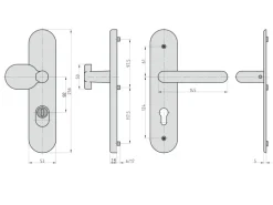Basi - SB 7500 ES1 ZA - Schutzbeschlag - Alu F1 - Wechsel-Garnitur - 92-10 mm - Türstärke - 50 -70 mm - 7509-0401