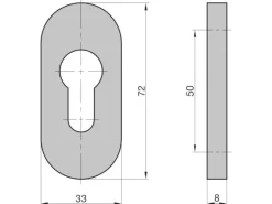 Basi - Schmalrahmen-Rosettenpaar - ZBR 3250 PZ Lochung - 7300-0608