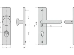 Basi - Schutzbeschlag - SB 7500 ES0 - Edelstahl - Wechsel-Garnitur - 72-8 mm - 7500-0308