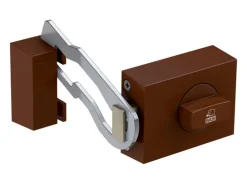 Basi - Türzusatzschloss - KS 500 - Dornmaß 45 mm - Braun - Käntige Ausführung - 2-Tourig -mit Sperrbügel - 1304-0204