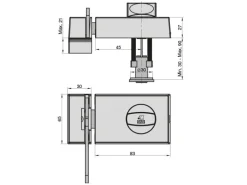 Basi - Türzusatzschloss - KS 500 - Dornmaß 45 mm - Braun - Käntige Ausführung - 2-Tourig -mit Sperrbügel - 1304-0204