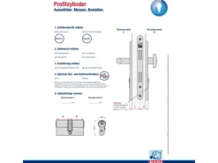Basi - V55 - Profil-Doppelzylinder - 30/65 mm - Verschiedenschließend - Not- und Gefahrenfunktion