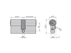 Basi - V55 - Profil-Doppelzylinder - 40/40 mm - Verschiedenschließend