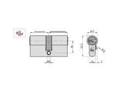 Basi - V55 - Profil-Doppelzylinder - 40/55 mm - Verschiedenschließend - Not- und Gefahrenfunktion