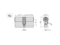 Basi - V50 - Profil-Doppelzylinder - 30/30 mm - Verschiedenschließend - Not- und Gefahrenfunktion
