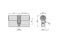 Basi - V50 - Profil-Kurzzylinder - 27/27 mm - Verschiedenschließend