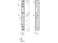 Basi - Winkelschließblech - WS 950 - nickel-Silber - Rund - 250x25x3 mm - DIN Rechts - 9508-0001