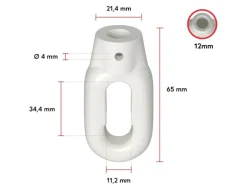 Bauheld Markisenöse Oval 12 mm Ral 9016 für Fleischerhaken