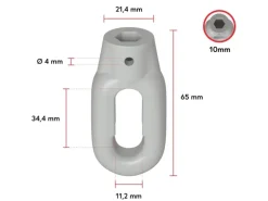 Bauheld Markisenöse Oval 10 mm Ral 7035 für Fleischerhaken