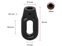 Bauheld Markisenöse Oval 12 mm Ral 9005 für Fleischerhaken