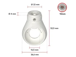 Bauheld Markisenöse Rund 10 mm Ral 9016 für Kugelhaken