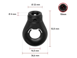 Bauheld Markisenöse Rund 10 mm Ral 9005 für Kugelhaken