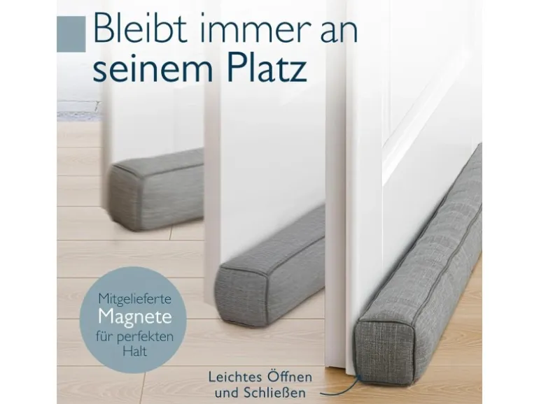 Beautissu Levante MM Zugluftstopper 6,5x120cm Grau 2tlg